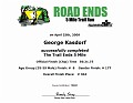 Road Ends 2009 Certificate